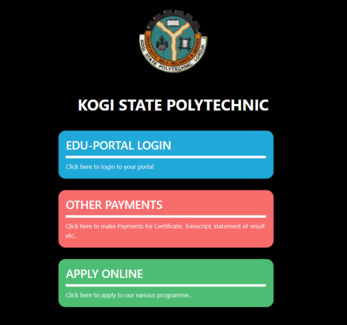 kogi state polytechnic portal